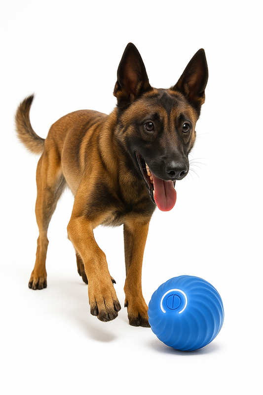 Malinois qui joue à la balle