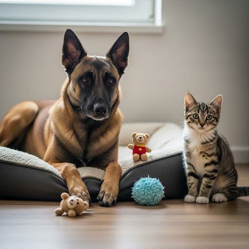 Malinois avec un chat