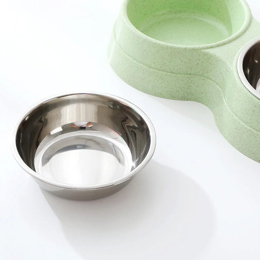 Gamelles Doubles Surélevées avec Support Ergonomique - Bols Inox Chien Chat