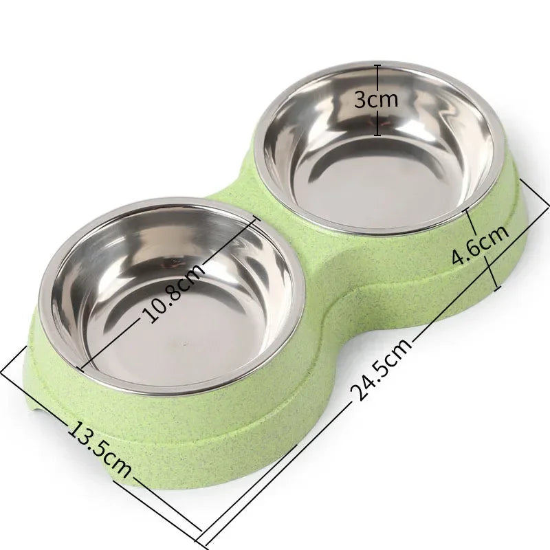 Gamelles Doubles Surélevées avec Support Ergonomique - Bols Inox Chien Chat