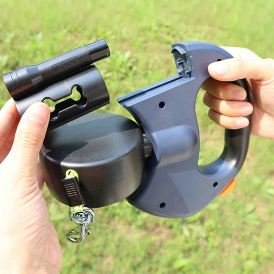 Laisse Rétractable Double avec LED - Promenade 2-en-1 pour Chiens