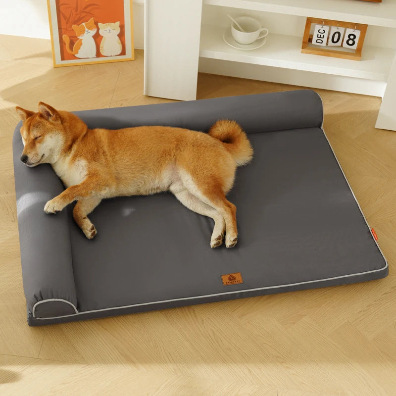 Lit Imperméable Premium pour Grands Chiens - Panier Lavable avec Housse Amovible et Base Antidérapante