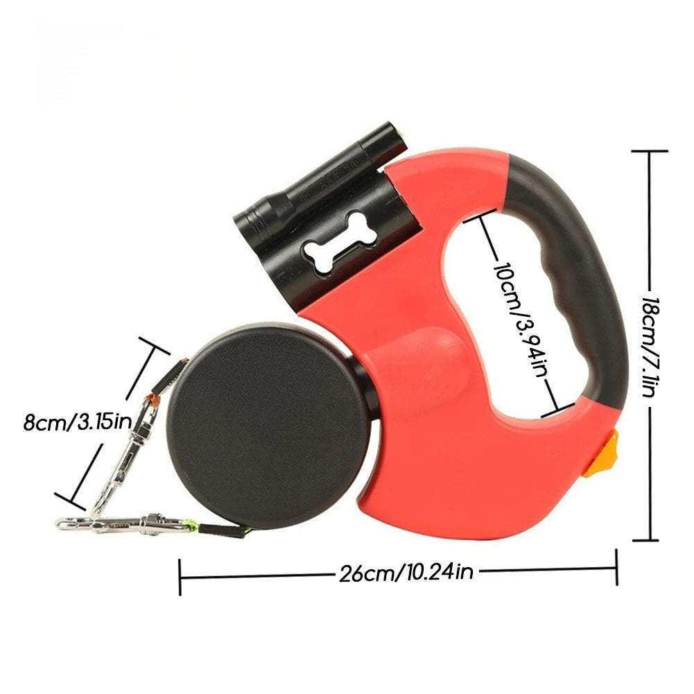 Retractable Dog Leash, Double – 2 in 1 Walking