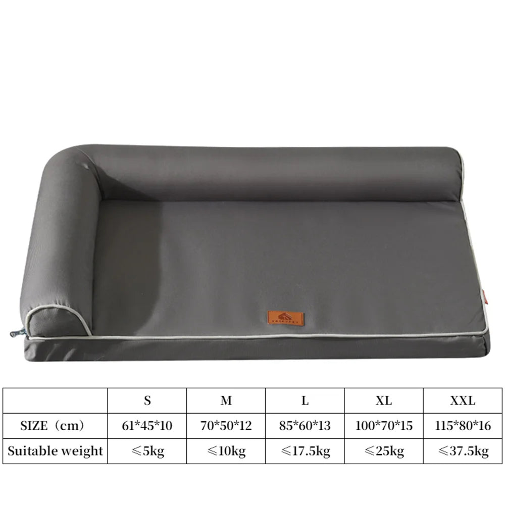 Lit Imperméable Premium pour Grands Chiens - Panier Lavable avec Housse Amovible et Base Antidérapante