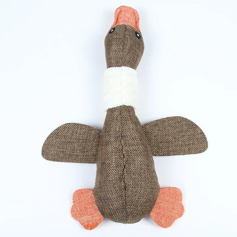 Jouets pour chien, canard, marron