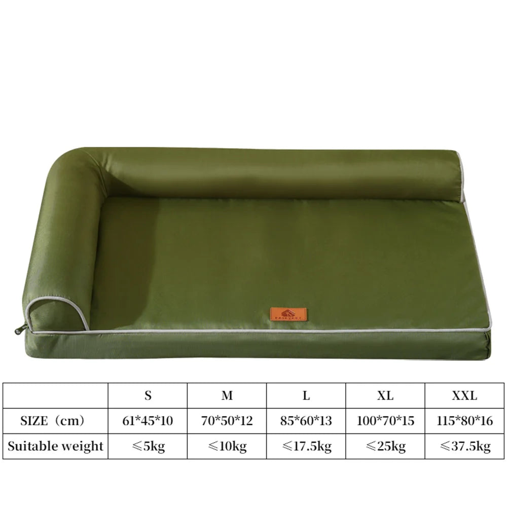 Lit Imperméable Premium pour Grands Chiens - Panier Lavable avec Housse Amovible et Base Antidérapante