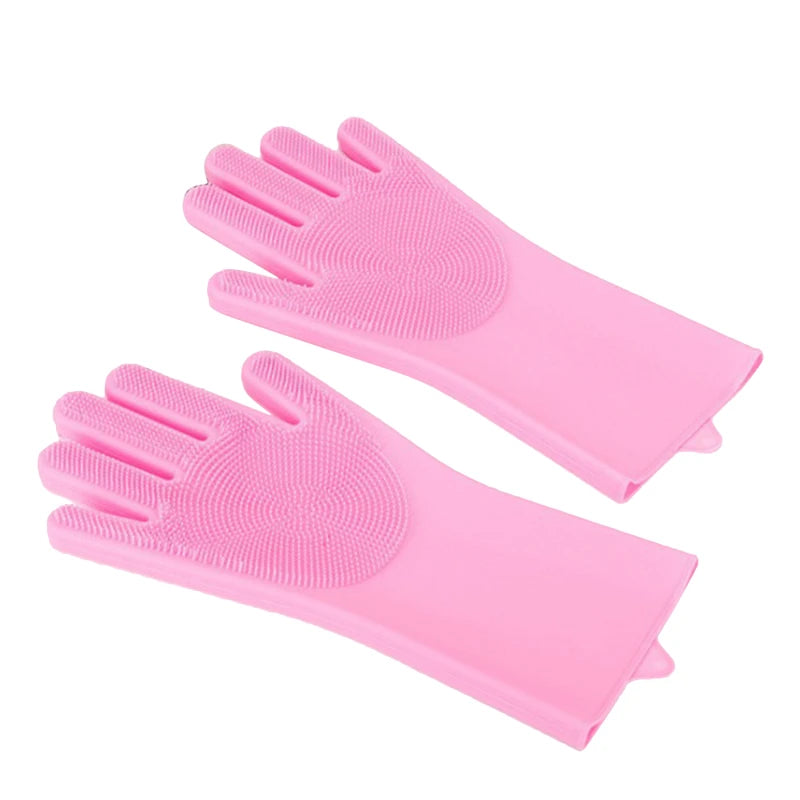 Gants de Toilettage Silicone pour Bain - Massage et Nettoyage Chiens et Chats