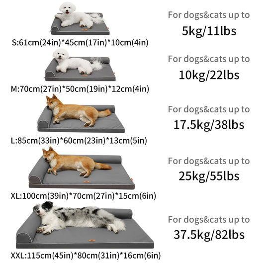 Lit Imperméable Premium pour Grands Chiens - Panier Lavable avec Housse Amovible et Base Antidérapante