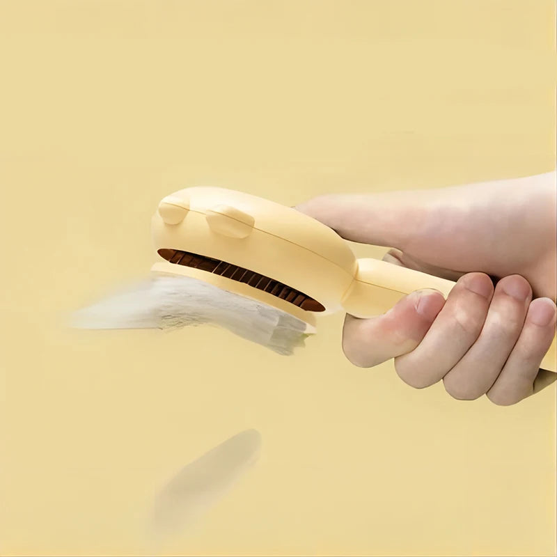 Brosse pour chat, pratique jaune
