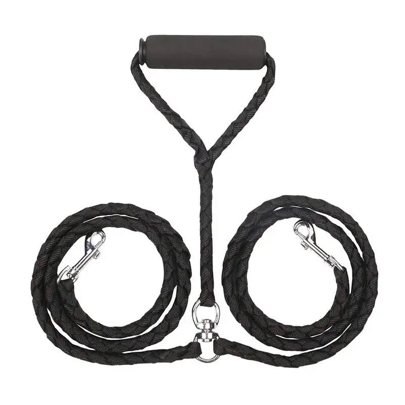 Laisse double pour chien noir
