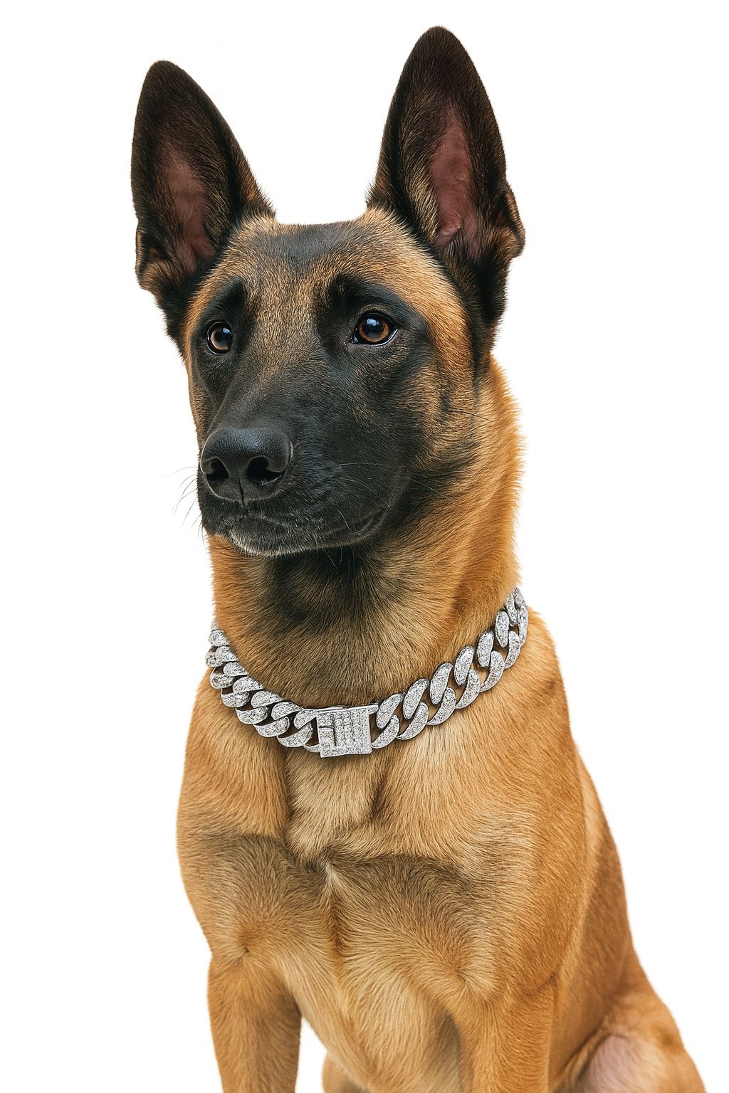 Collier Chaîne Cubaine Dorée avec Strass Diamants pour Chien - Luxe et Élégance