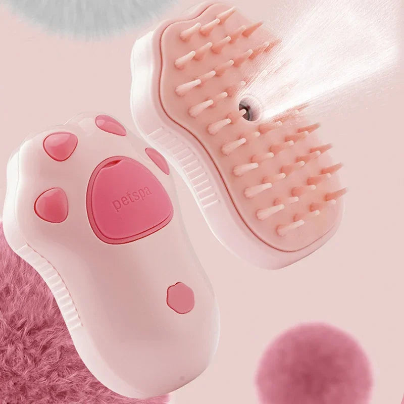 brosse a vapeur pattes de chat rose
