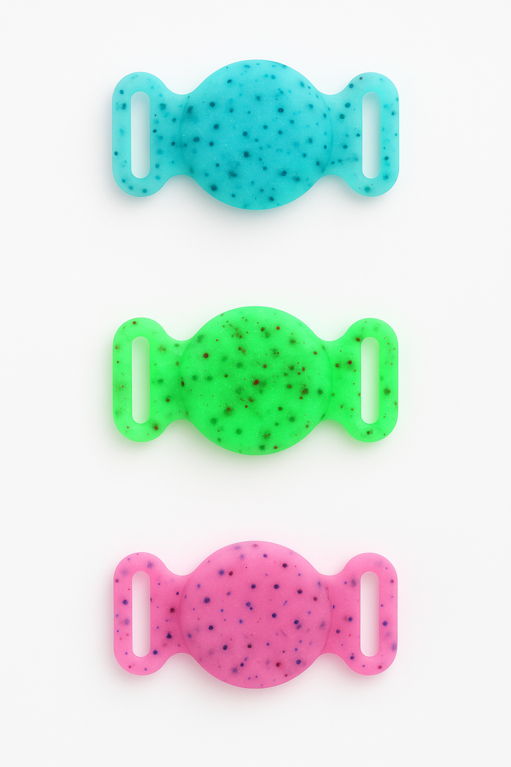Protection AirTag Luminescente pour Collier Animal - Design Floral Phosphorescent