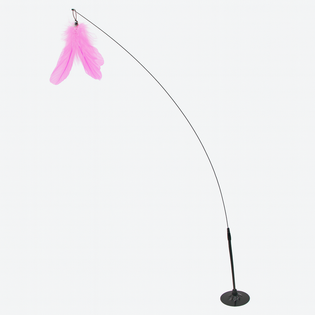 Canne à Plume Interactive avec Ventouse - Stimulation Instinct de Chasse Chat