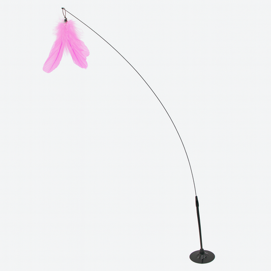 Canne à Plume Interactive avec Ventouse - Stimulation Instinct de Chasse Chat