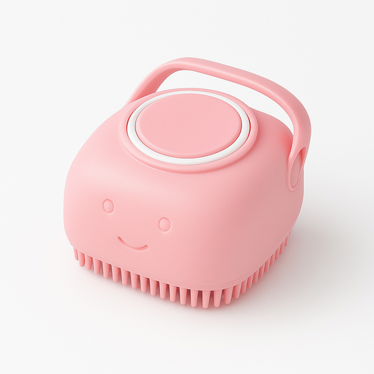 Brosse de Massage Bain avec Réservoir à Savon - Nettoyage et Détente 2-en-1