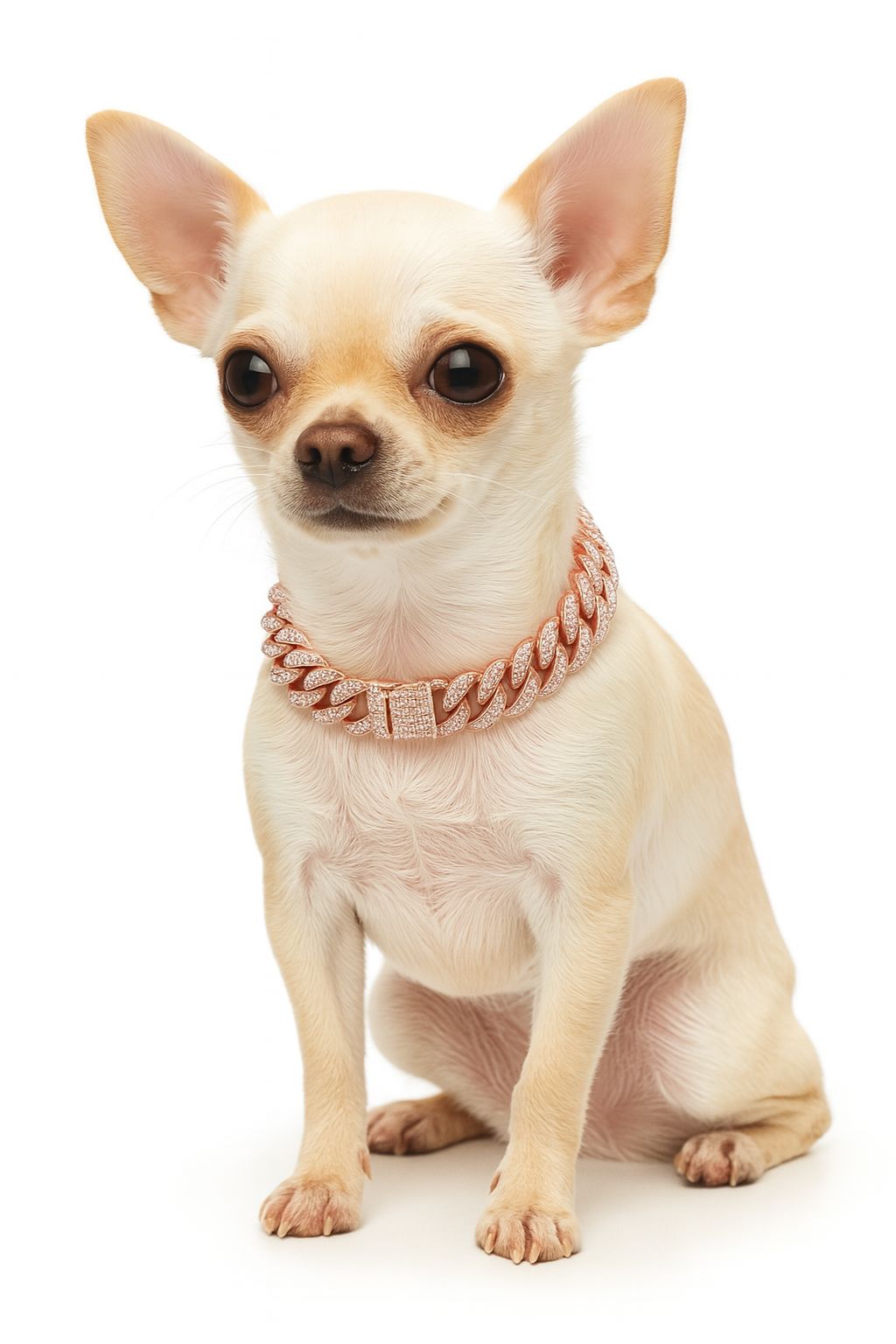 Collier Chaîne Cubaine Dorée avec Strass Diamants pour Chien - Luxe et Élégance