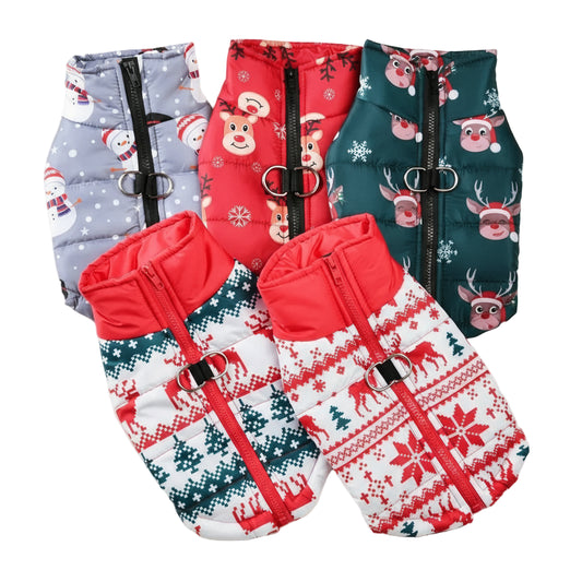 Manteau de Noël pour Chien - Veste Imperméable Motif Festif