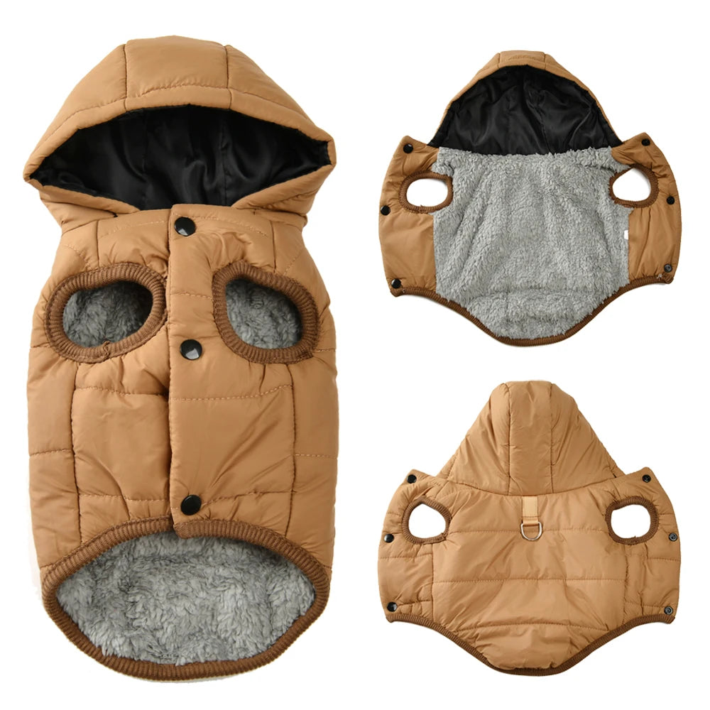Manteau Polaire à Capuche pour Chien - Veste d'Hiver Douce et Chaude