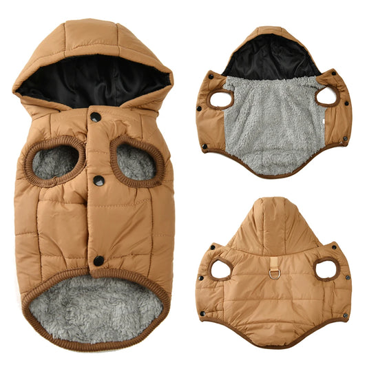 Manteau Polaire à Capuche pour Chien - Veste d'Hiver Douce et Chaude
