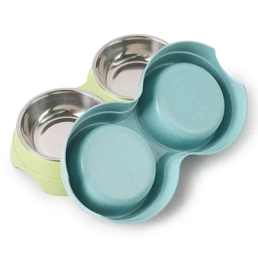 Gamelles Doubles Surélevées avec Support Ergonomique - Bols Inox Chien Chat