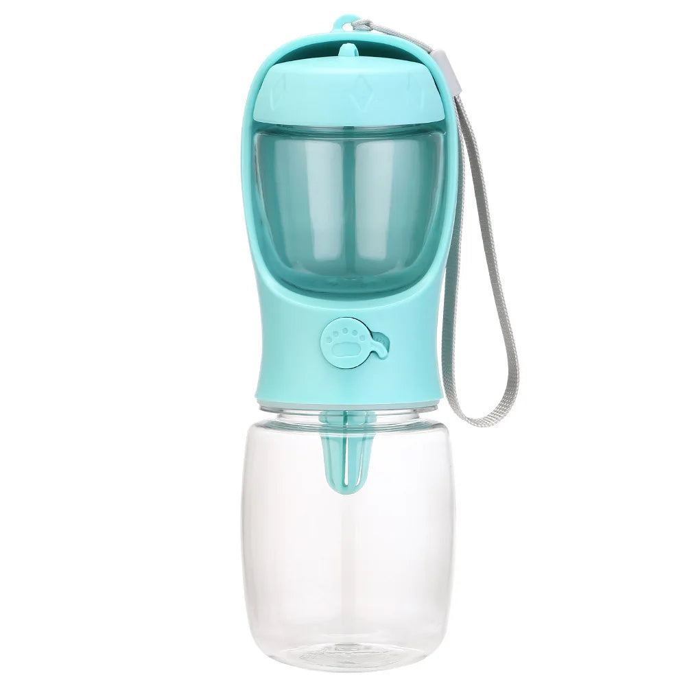 Bouteille d'Eau Portable pour Chien avec Distributeur de Nourriture - 550ml - 350ml