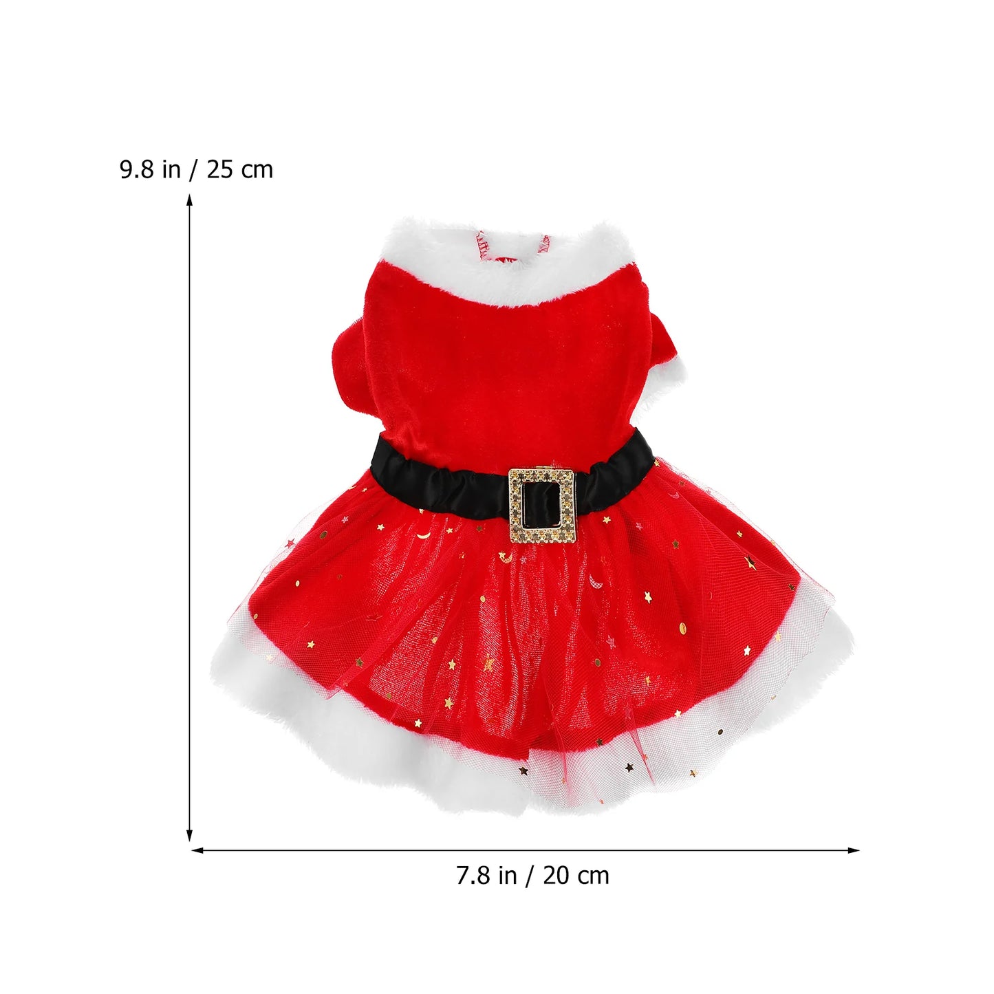 Costume de Noël pour Chien - Robe Père Noël avec Nœud - Déguisement Festif Chaud pour Chiot