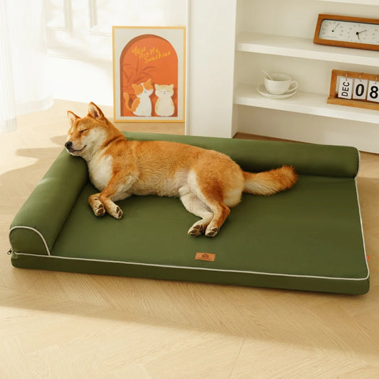Lit Imperméable Premium pour Grands Chiens - Panier Lavable avec Housse Amovible et Base Antidérapante