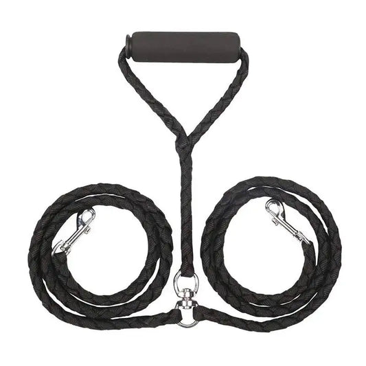 Laisse double pour chien noir
