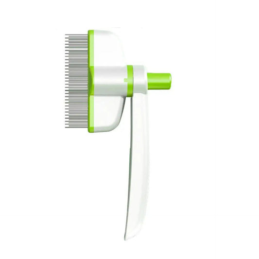 peigne rotatif chien et chat en vert