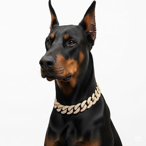 Collier Chaîne Cubaine Dorée avec Strass Diamants pour Chien - Luxe et Élégance