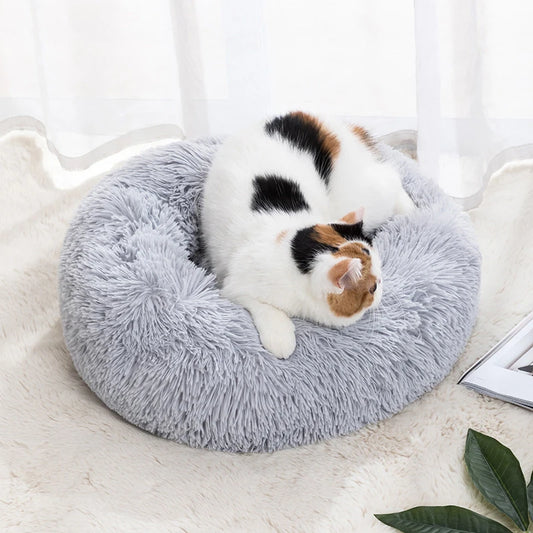 panier doux pour chien et chat en gris
