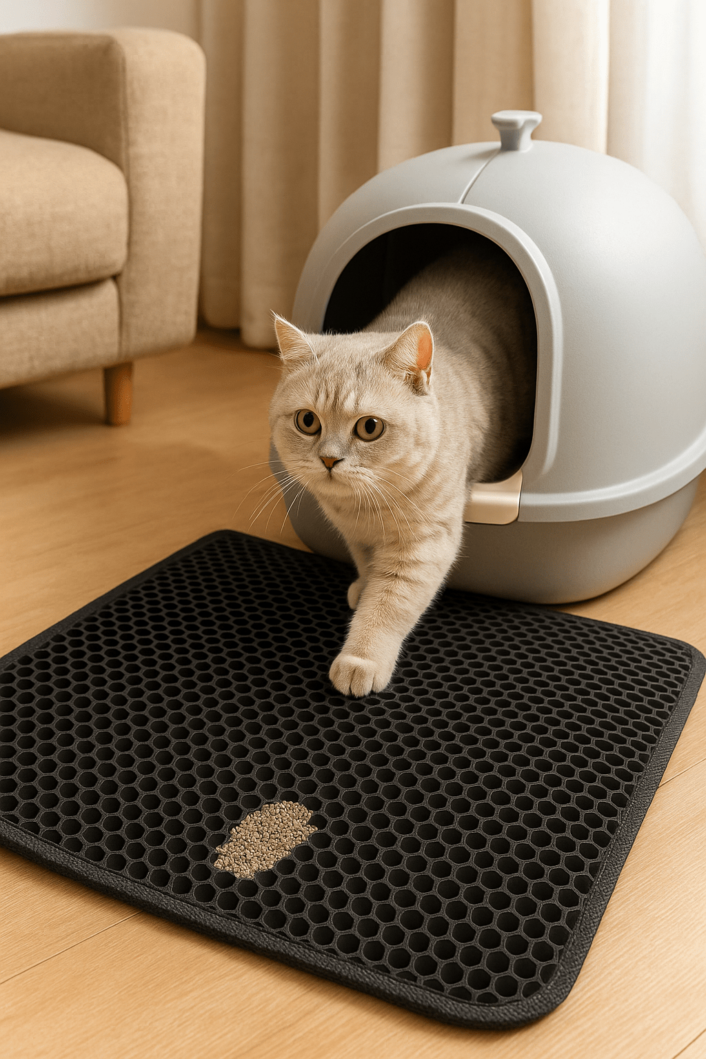 Tapis de litière - Anti - débordement - Miaou Wouf Family