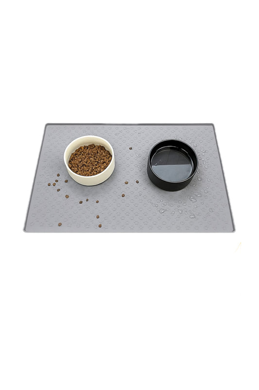 Tapis de Gamelle en Silicone avec Rebord - Protection Anti-Débordement pour Chien et Chat