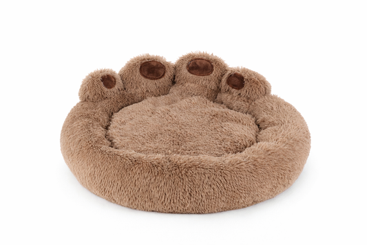 Panier Lit Patte pour Chien et Chat - Coussin Moelleux Peluche Chaud Hiver