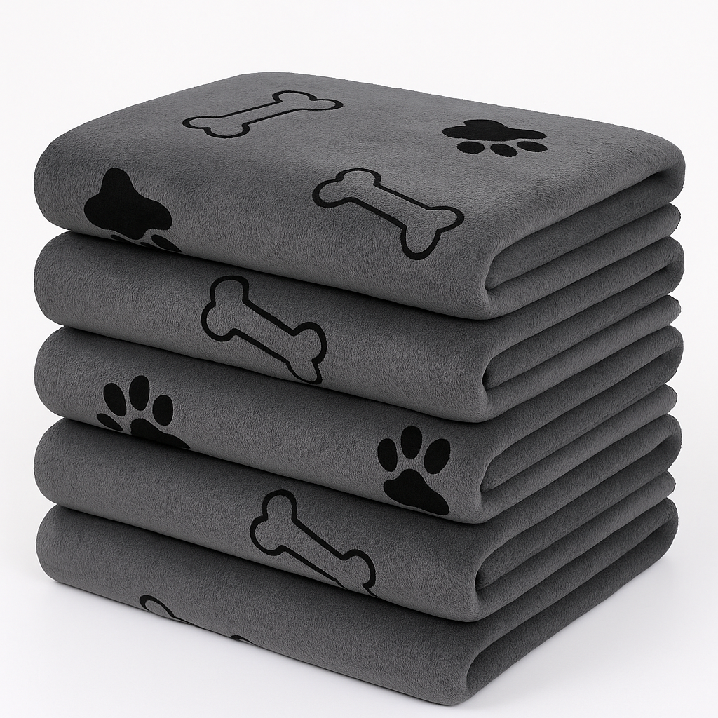 Serviette de séchage pour chiens et chats gris