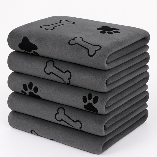 Serviette de séchage pour chiens et chats gris