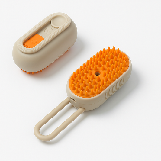 Brosse à Vapeur 2-en-1 Massage et Démêlage - Spray Hydratant Chien Chat