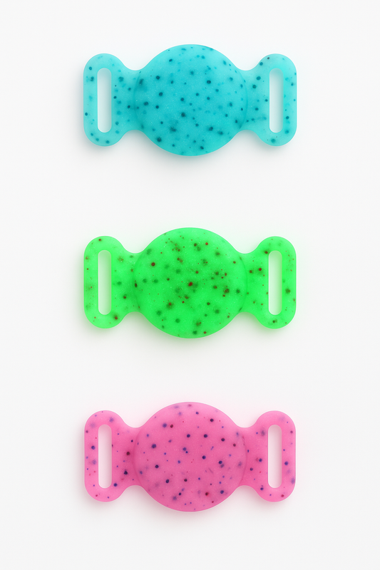 Protection AirTag Luminescente pour Collier Animal - Design Floral Phosphorescent