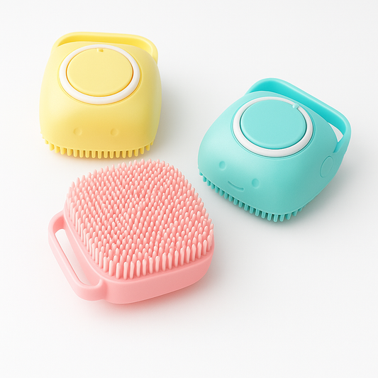 Pet Bath Massage Brush with Soap Tank - Meow Wouf Family